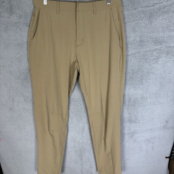 Fabletics Pant Men's 34x32 Beige The Only Pant Chino Performance Stretch - Picture 1 of 11
